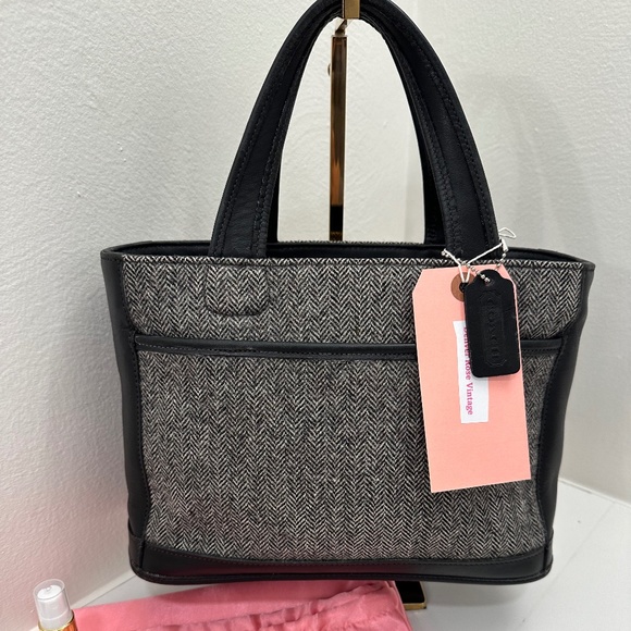 Coach Handbags - Vintage Coach Black Bleecker Tweed Satchel Style Number 6126 circa 1999